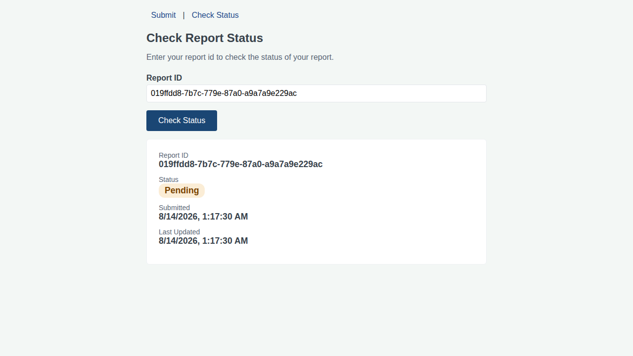 Report Status