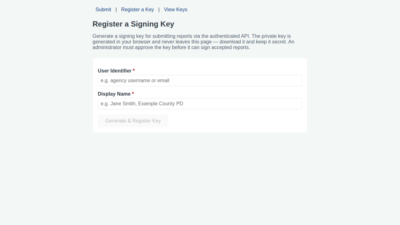 Key Registration