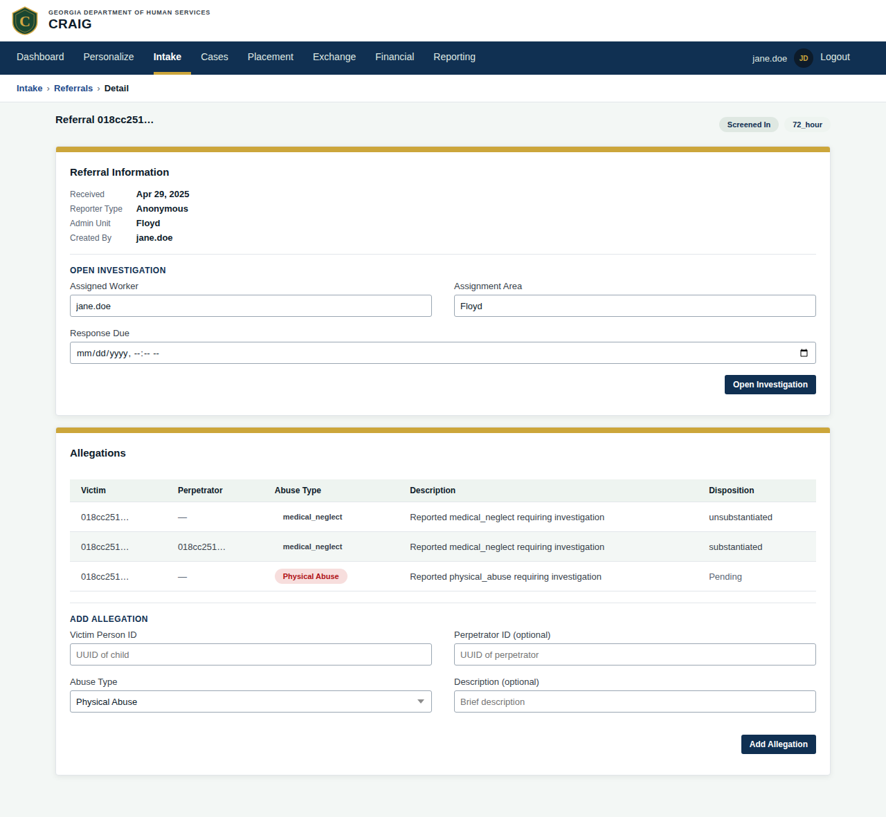 Referral Detail