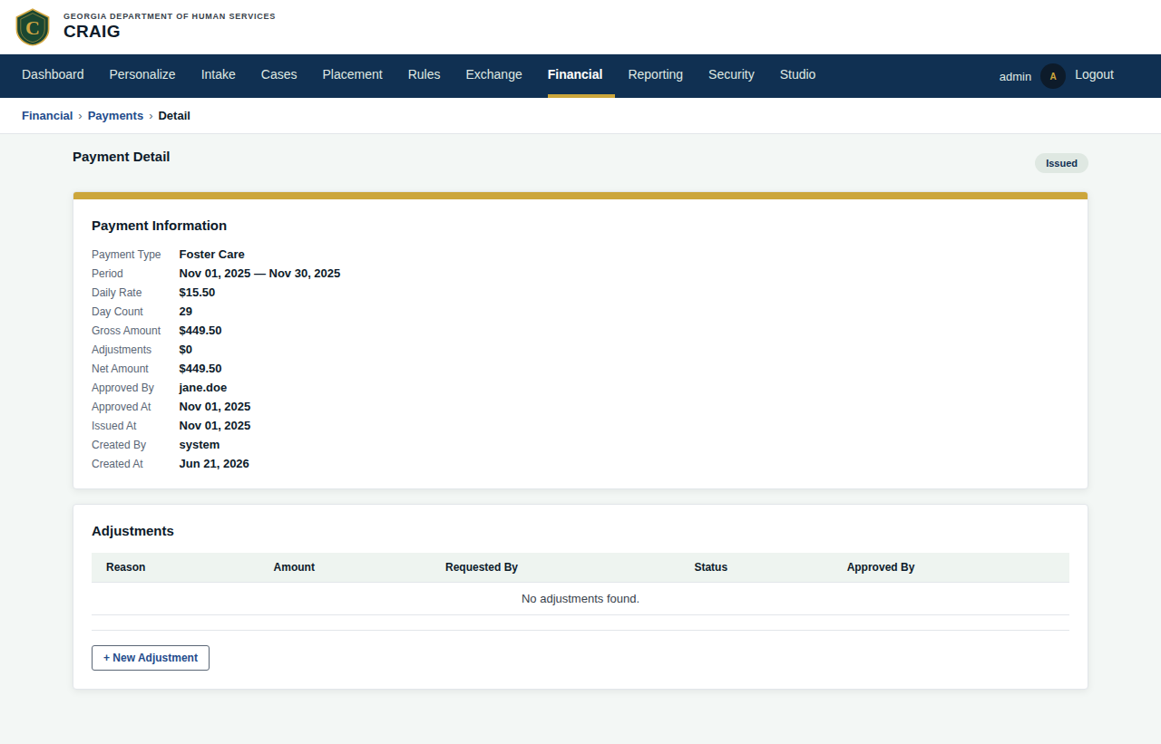 Payment Detail