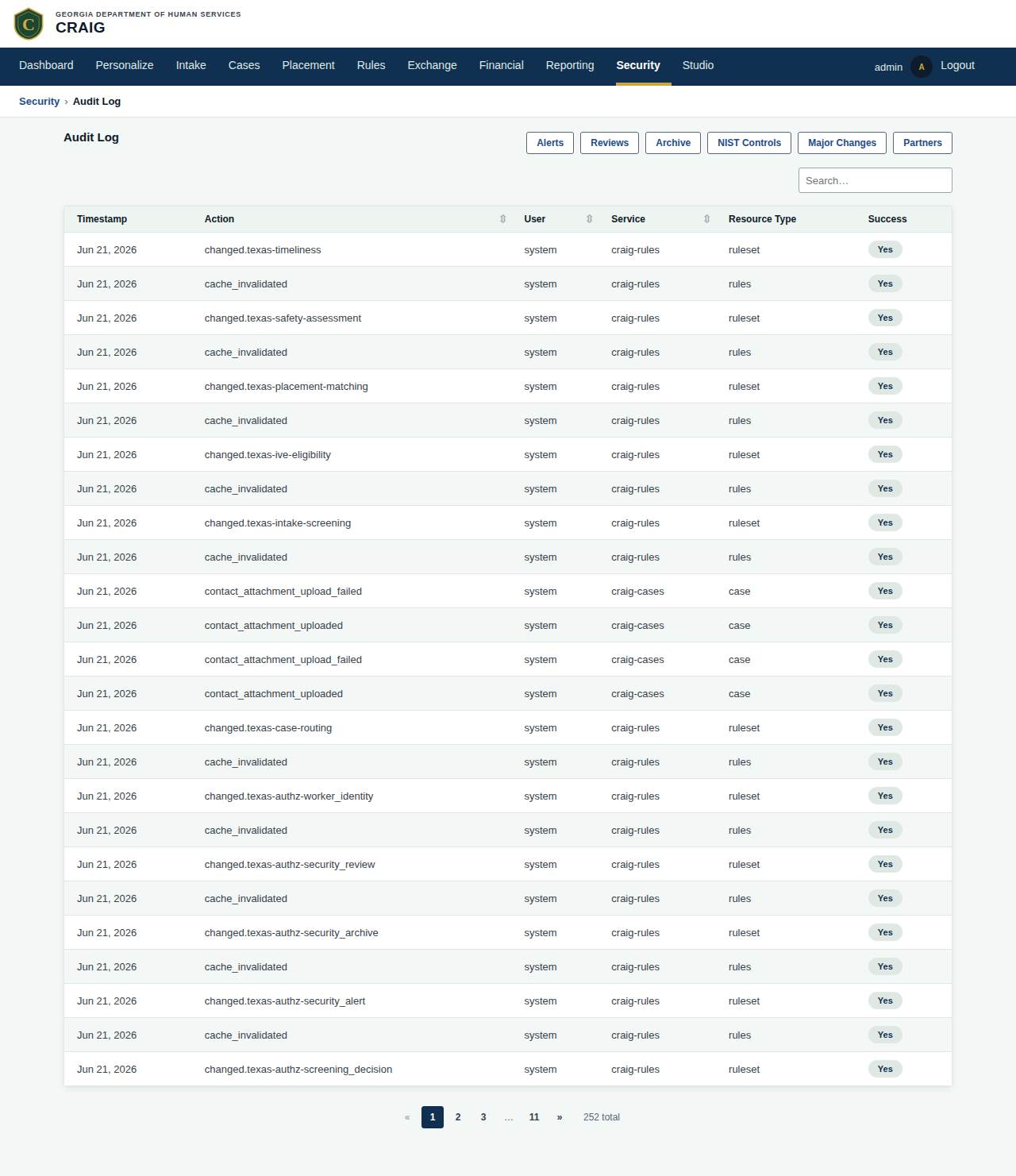 Security Audit Log